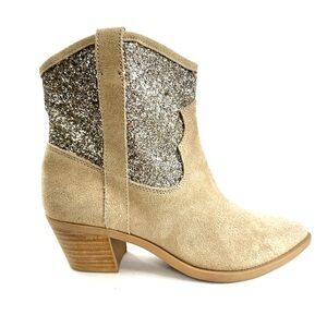 Dolce Vita Shreya Women Size 7.5 Mushroom Suede Leather Ankle Boot Sequin